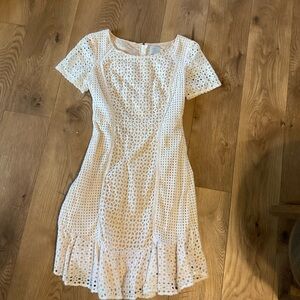 HD in Paris Cream Eyelet Mini Dress